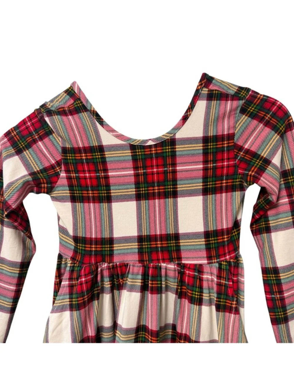 Hanna Andersson Long Sleeve Skater Dress w/ Pockets Girls 6-7 Red Holiday Plaid